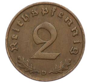 2 рейхспфеннига 1936 года D Германия — Фото №2