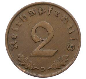 2 рейхспфеннига 1936 года D Германия — Фото №2