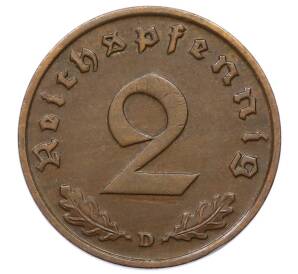 2 рейхспфеннига 1936 года D Германия — Фото №2