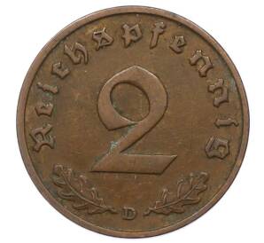 2 рейхспфеннига 1936 года D Германия — Фото №2