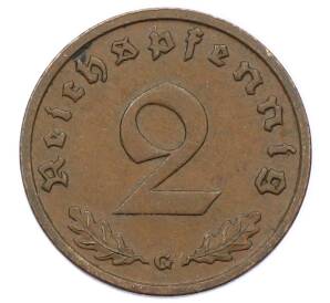 2 рейхспфеннига 1938 года G Германия — Фото №2