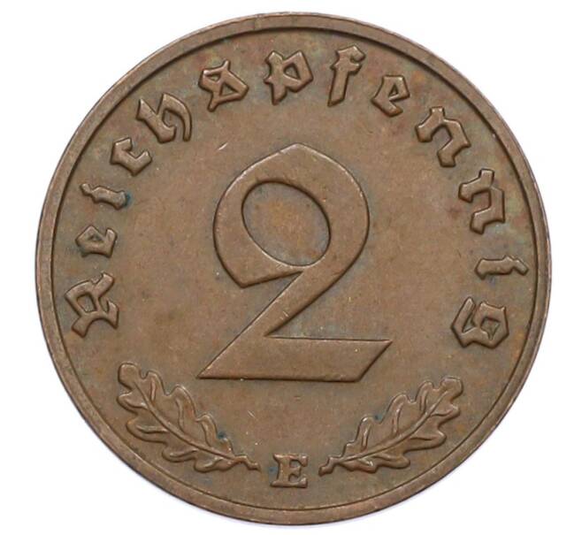 Монета 2 рейхспфеннига 1938 года E Германия (Артикул: K10-4279) — Фото №2