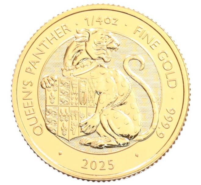 Монета 25 фунтов 2025 года Великобритания «Звери Тюдоров — Пантера королевы» (Артикул: K10-4160) — Фото №1