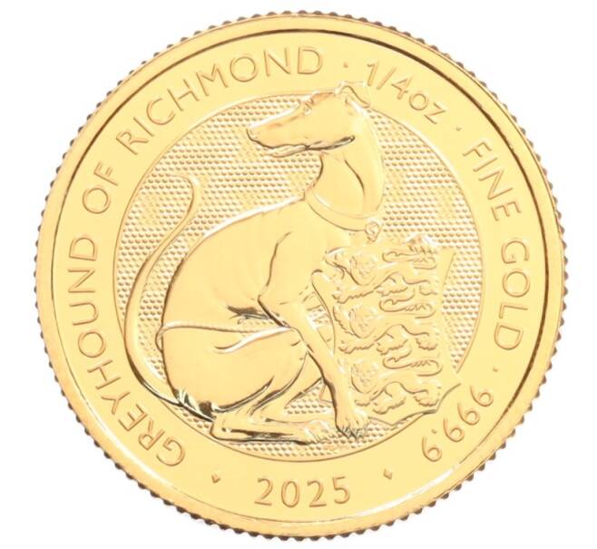 Монета 25 фунтов 2025 года Великобритания «Звери Тюдоров — Белая Борзая Ричмонда» (Артикул: K10-4161) — Фото №1