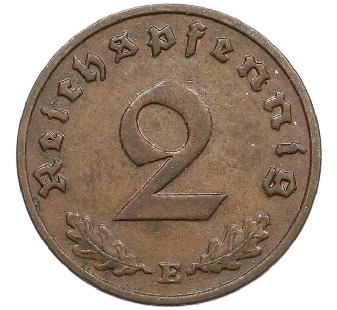Монета 2 рейхспфеннига 1939 года E Германия (Артикул: K10-4411) — Фото №2