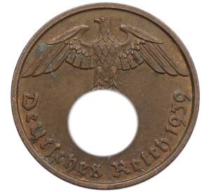 2 рейхспфеннига 1939 года D Германия — Фото №1