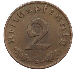 2 рейхспфеннига 1939 года D Германия — Фото №2