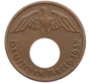 2 рейхспфеннига 1937 года D Германия — Фото №1