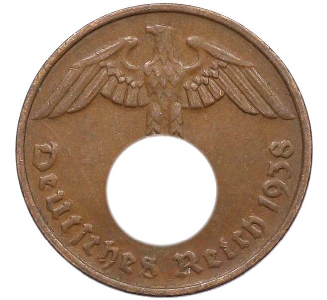 Монета 2 рейхспфеннига 1938 года G Германия (Артикул: K10-4419) — Фото №1