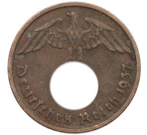 2 рейхспфеннига 1937 года D Германия — Фото №1