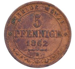 5 пфеннигов 1862 года Саксония — Фото №1