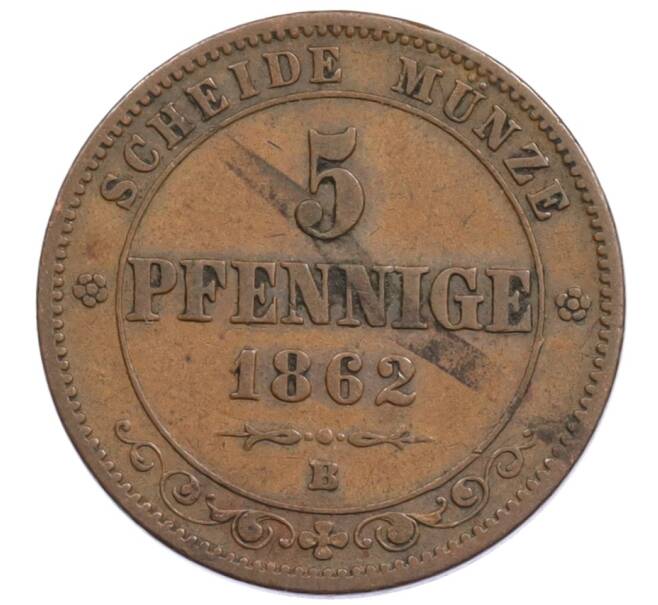 Монета 5 пфеннигов 1862 года Саксония (Артикул: K10-4469) — Фото №1