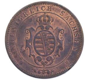 5 пфеннигов 1866 года Саксония — Фото №2