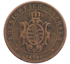 5 пфеннигов 1867 года Саксония — Фото №2