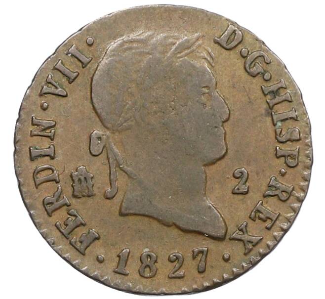 Монета 2 мараведи 1827 года Испания (Артикул: K10-4489) — Фото №1
