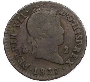 2 мараведи 1827 года Испания — Фото №1