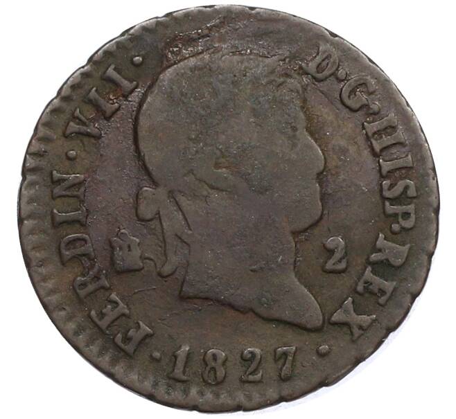 Монета 2 мараведи 1827 года Испания (Артикул: K10-4507) — Фото №1