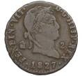 Монета 2 мараведи 1827 года Испания (Артикул: K10-4508) — Фото №1