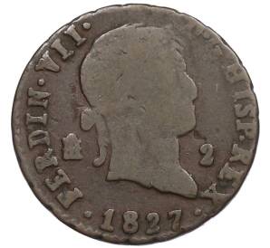 2 мараведи 1827 года Испания — Фото №1