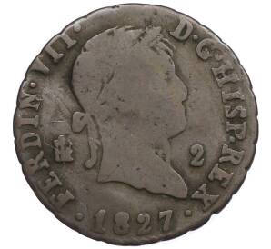 2 мараведи 1827 года Испания — Фото №1