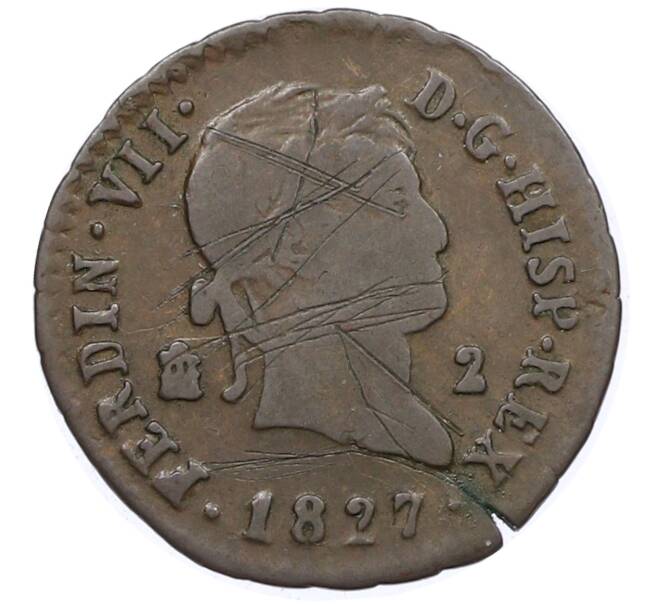 Монета 2 мараведи 1827 года Испания (Артикул: K10-4511) — Фото №1