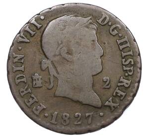 2 мараведи 1827 года Испания — Фото №1