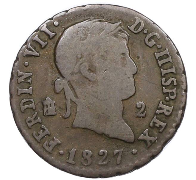Монета 2 мараведи 1827 года Испания (Артикул: K10-4512) — Фото №1