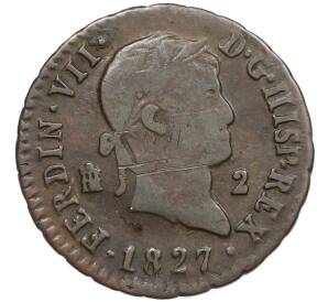 2 мараведи 1827 года Испания — Фото №1