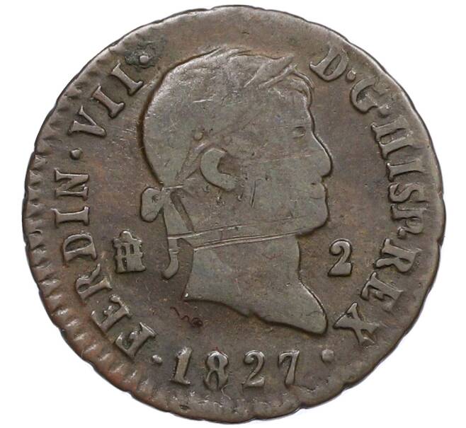 Монета 2 мараведи 1827 года Испания (Артикул: K10-4516) — Фото №1