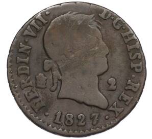 2 мараведи 1827 года Испания — Фото №1