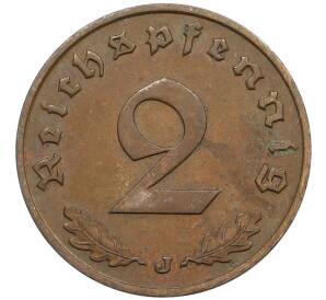 2 рейхспфеннига 1939 года J Германия — Фото №2