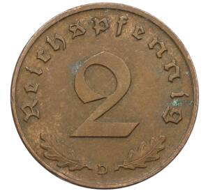 2 рейхспфеннига 1939 года D Германия — Фото №2