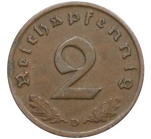 2 рейхспфеннига 1937 года D Германия — Фото №2