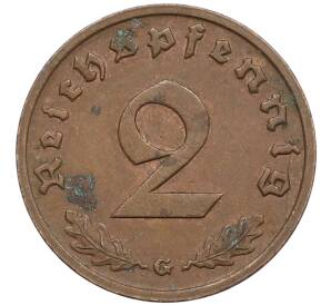 2 рейхспфеннига 1938 года G Германия — Фото №2