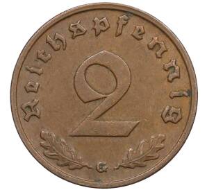 2 рейхспфеннига 1938 года G Германия — Фото №2