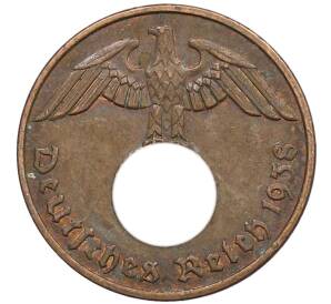 2 рейхспфеннига 1938 года F Германия — Фото №1