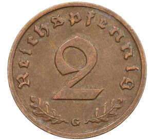 2 рейхспфеннига 1938 года G Германия — Фото №2