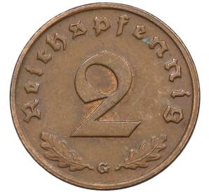 2 рейхспфеннига 1939 года G Германия — Фото №2