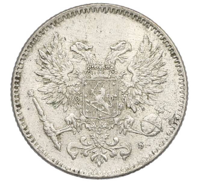 Монета 50 пенни 1917 года Русская Финляндия — Орел без корон (Временное правительство) (Артикул: K10-4802) — Фото №2