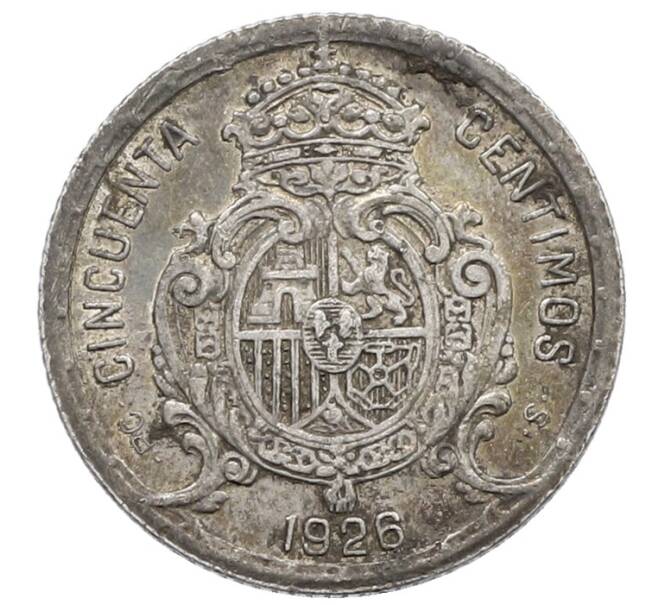 Монета 50 сентимо 1926 года Испания (Артикул: K10-4812) — Фото №2