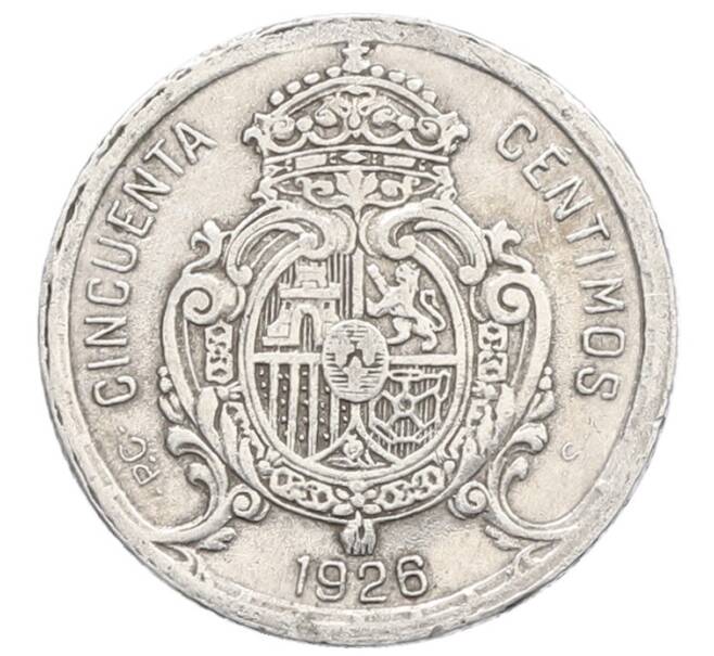 Монета 50 сентимо 1926 года Испания (Артикул: K10-4821) — Фото №2