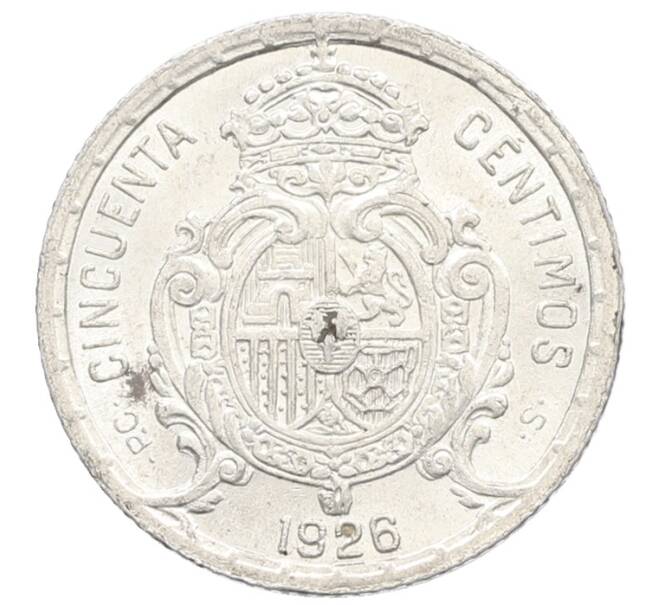 Монета 50 сентимо 1926 года Испания (Артикул: K10-4842) — Фото №2