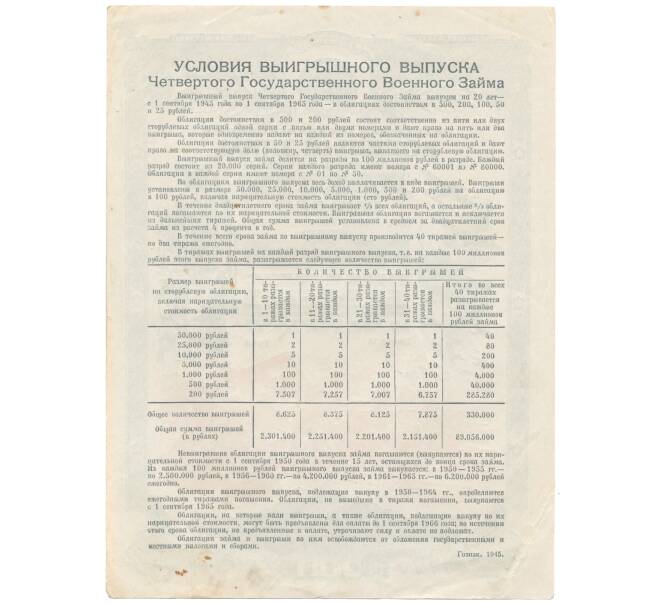 200 рублей 1945 года Облигация военного займа (Артикул B1-4392)