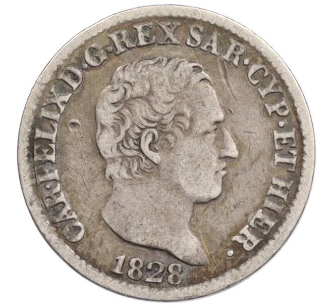 Монета 50 чентезимо 1828 года Сардиния (Артикул: K10-4899) — Фото №1