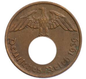 2 рейхспфеннига 1939 года D Германия — Фото №1