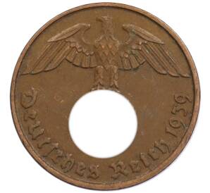 2 рейхспфеннига 1939 года D Германия — Фото №1