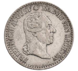1/6 талера 1827 года Саксония «Смерть Короля Фридриха Августа I» — Фото №1