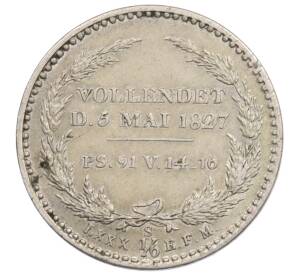 1/6 талера 1827 года Саксония «Смерть Короля Фридриха Августа I» — Фото №2