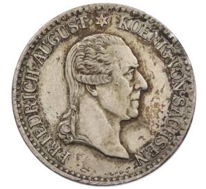 1/6 талера 1827 года Саксония «Смерть Короля Фридриха Августа I» — Фото №1