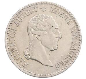 1/6 талера 1827 года Саксония «Смерть Короля Фридриха Августа I» — Фото №1